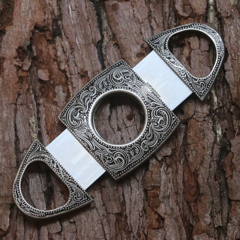 Stainless steel engraved vintage cigar cutter 5