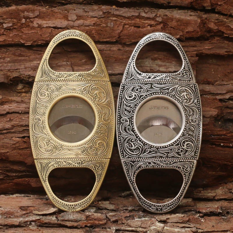 Stainless steel engraved vintage cigar cutter 11