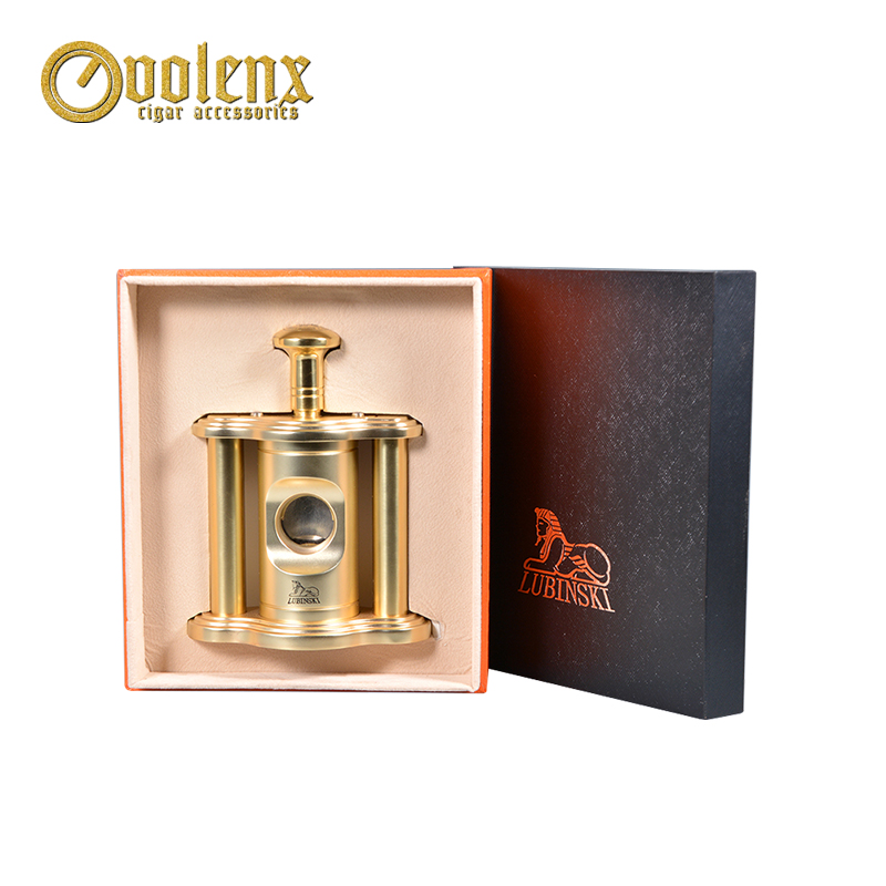Luxury golden color diameter 22mm desktop guillotine cigar cutter