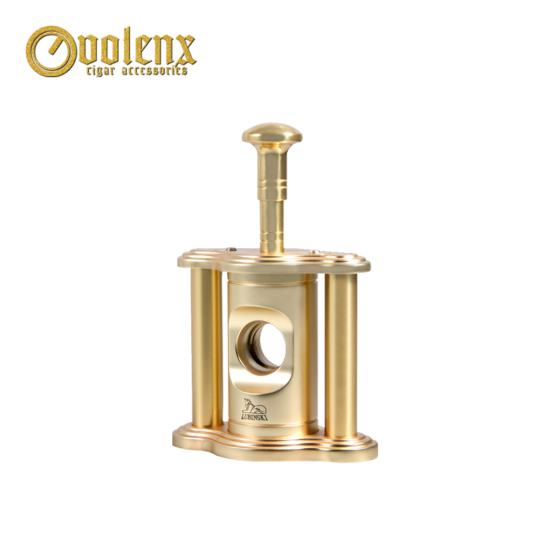 Custom Logo Gold Metal Guillotine Table Top Cigar Cutter 6