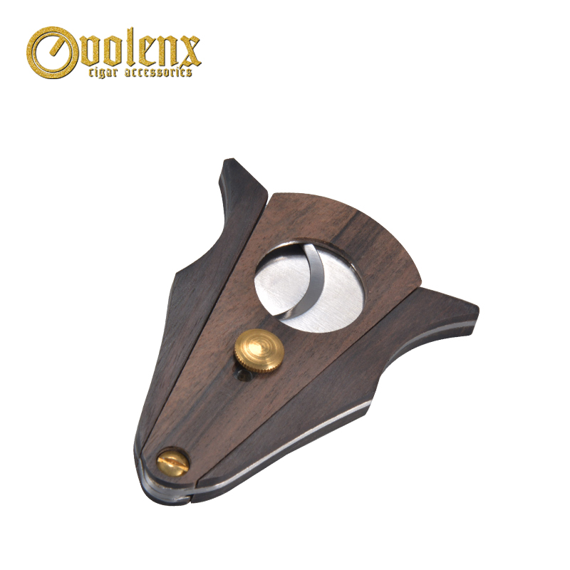 High quality homemade double blades wood cigar cutter with logo