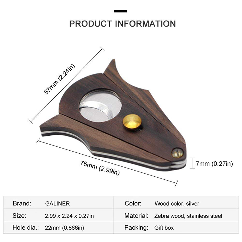 cigar cutter wood WLC-0007 Details 3