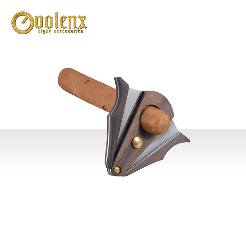 Luxury Design Custom Stainless Steel Gift Set Wood Cigar Cutter