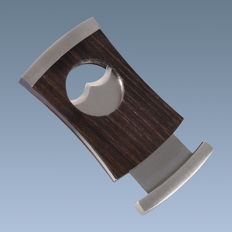 High-end Perfect Small Wood Grain Cover Stainless Steel Cigar Cutter