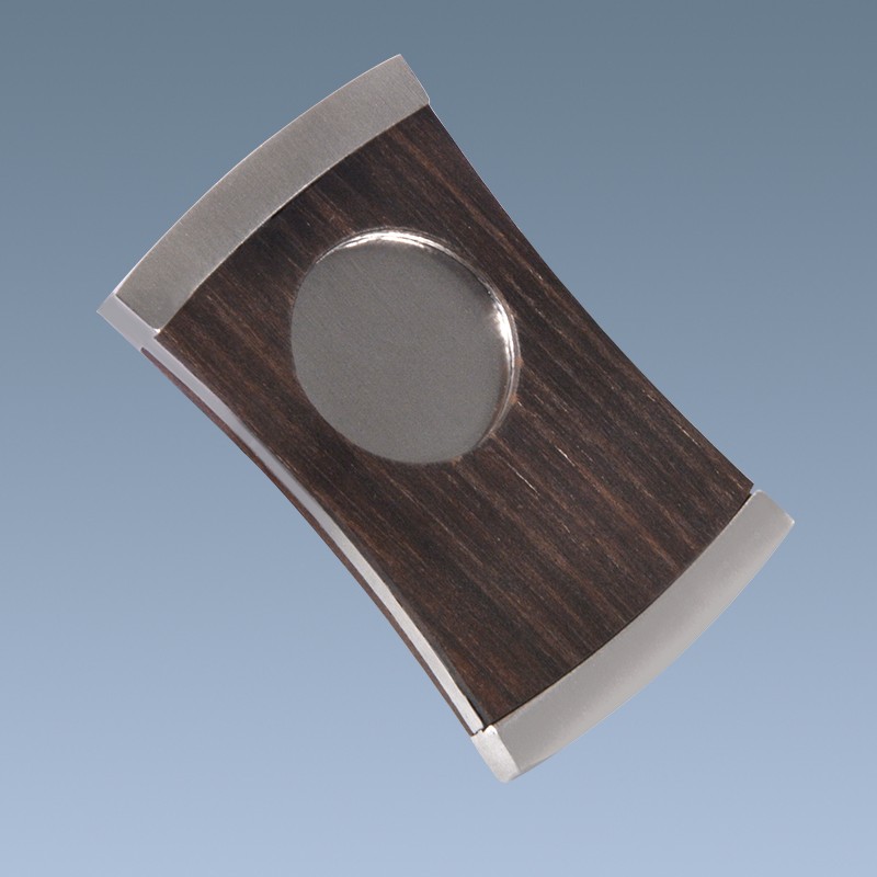 High-end Perfect Small Wood Grain Cover Stainless Steel Cigar Cutter 5