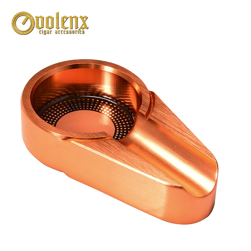 2018 New Product stainless steel cigar ashtray smoking accessories gold