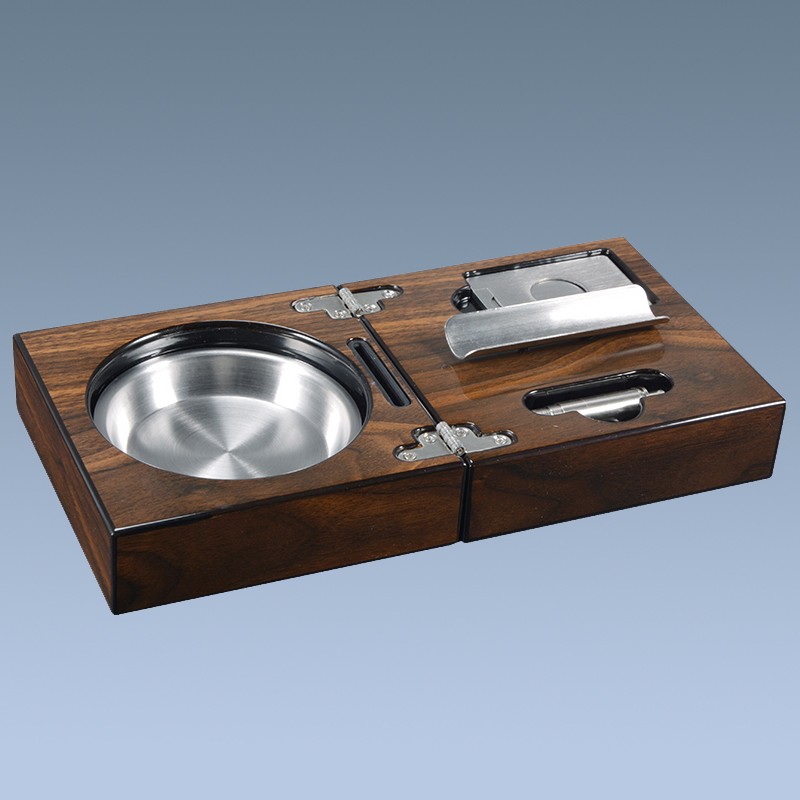 wooden ashtray WLA-0004-dark red Details