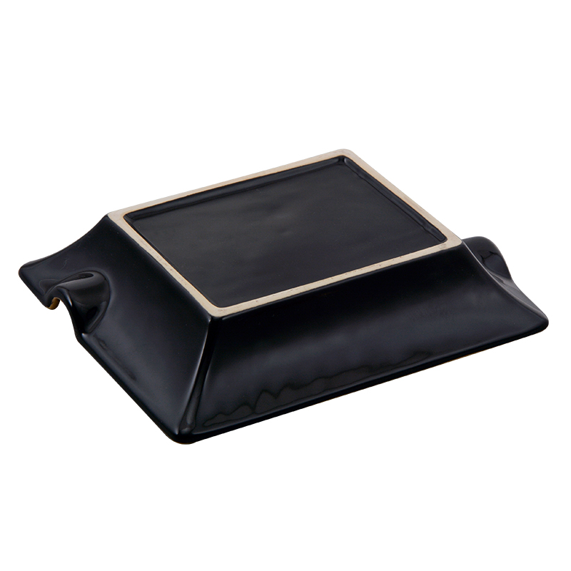 2019 Luxury gold edge custom black ceramic cigar ashtray 5