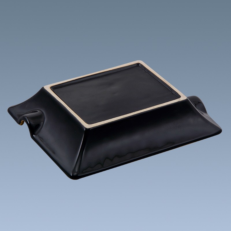 Hot Sale Custom Print Black Luxury Ceramic Ashtray 5