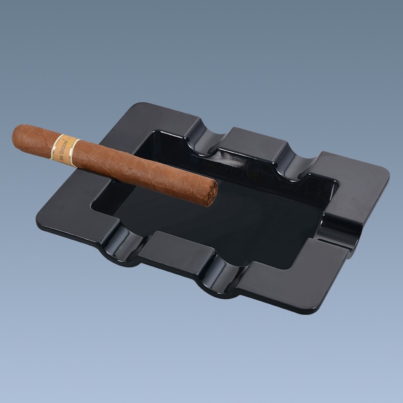Wholesale customized black melamine cigar ashtray 5