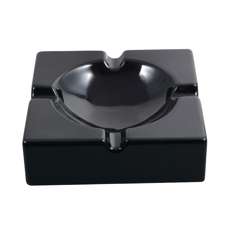 Hotsell black custom cigar ceramic ashtray with 4 cigar slots