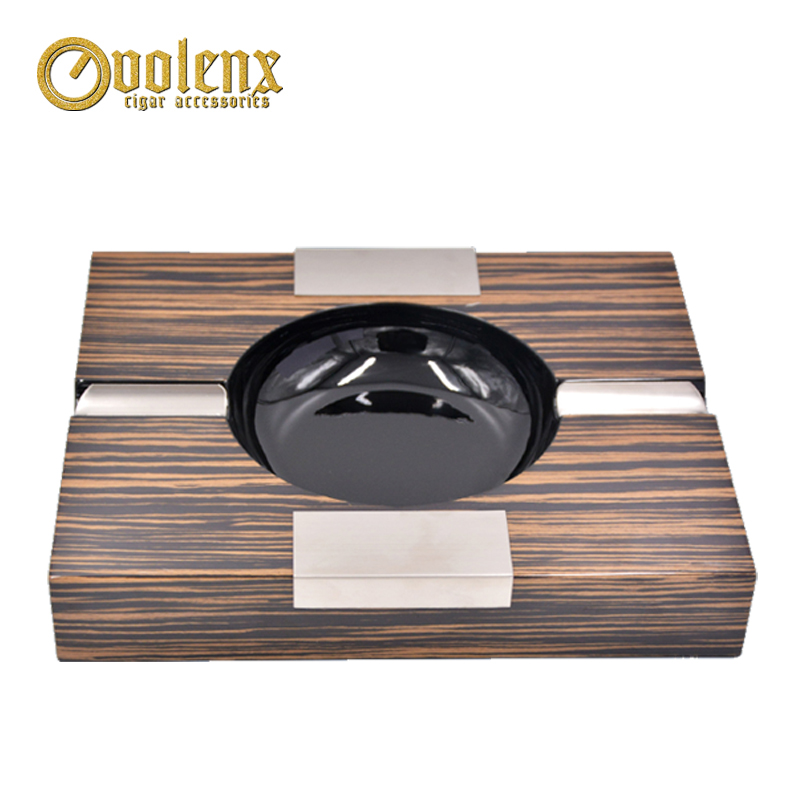 High quality wholesale customized wooden cigar standing ashtray 3