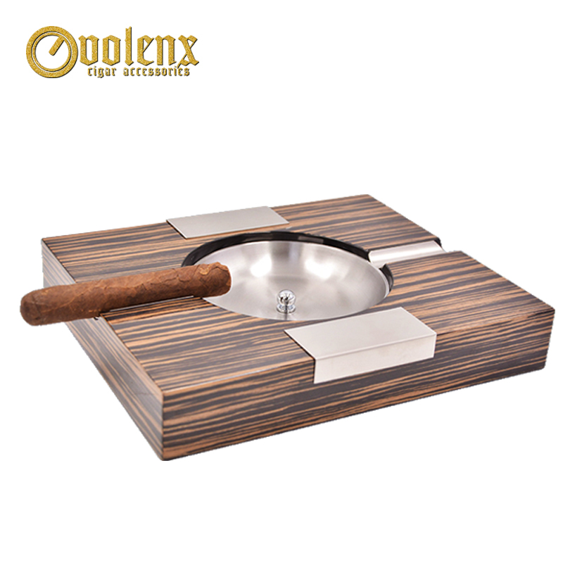 High quality wholesale customized wooden cigar standing ashtray