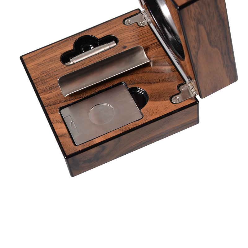 Custom Wholesale Folding Wooden Cigar Ashtray with Walnut Wood 9