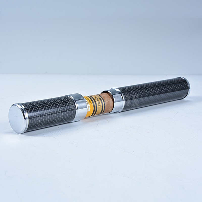 Stainless Steel Cube Cigar Tubes With Carbon Fiber 11