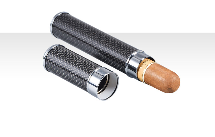 2018 Carbon fiber 1 CT metal cigar travel tube holder 3