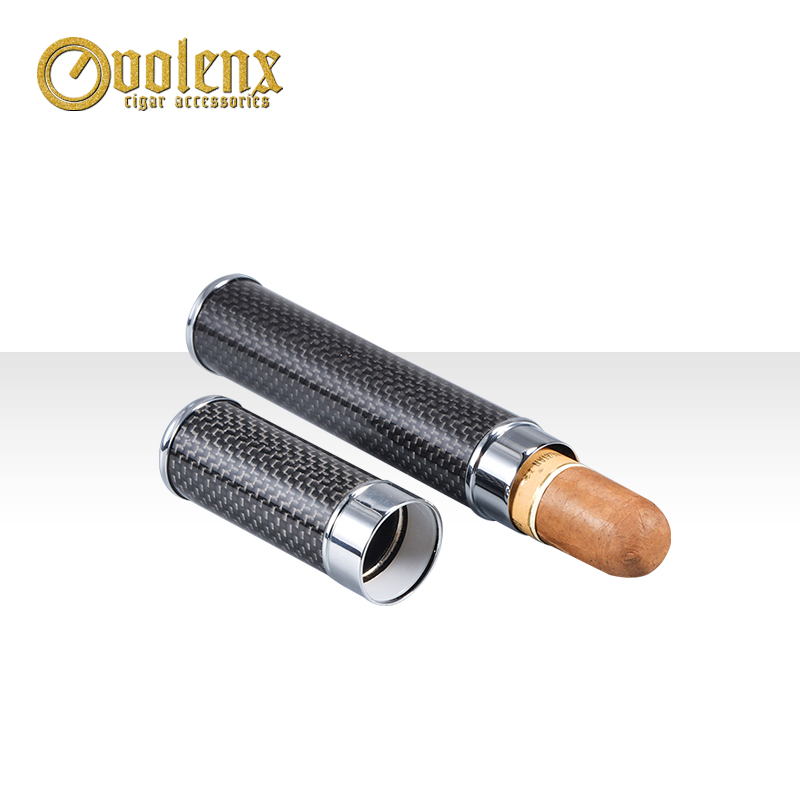 2018 Carbon fiber 1 CT metal cigar travel tube holder