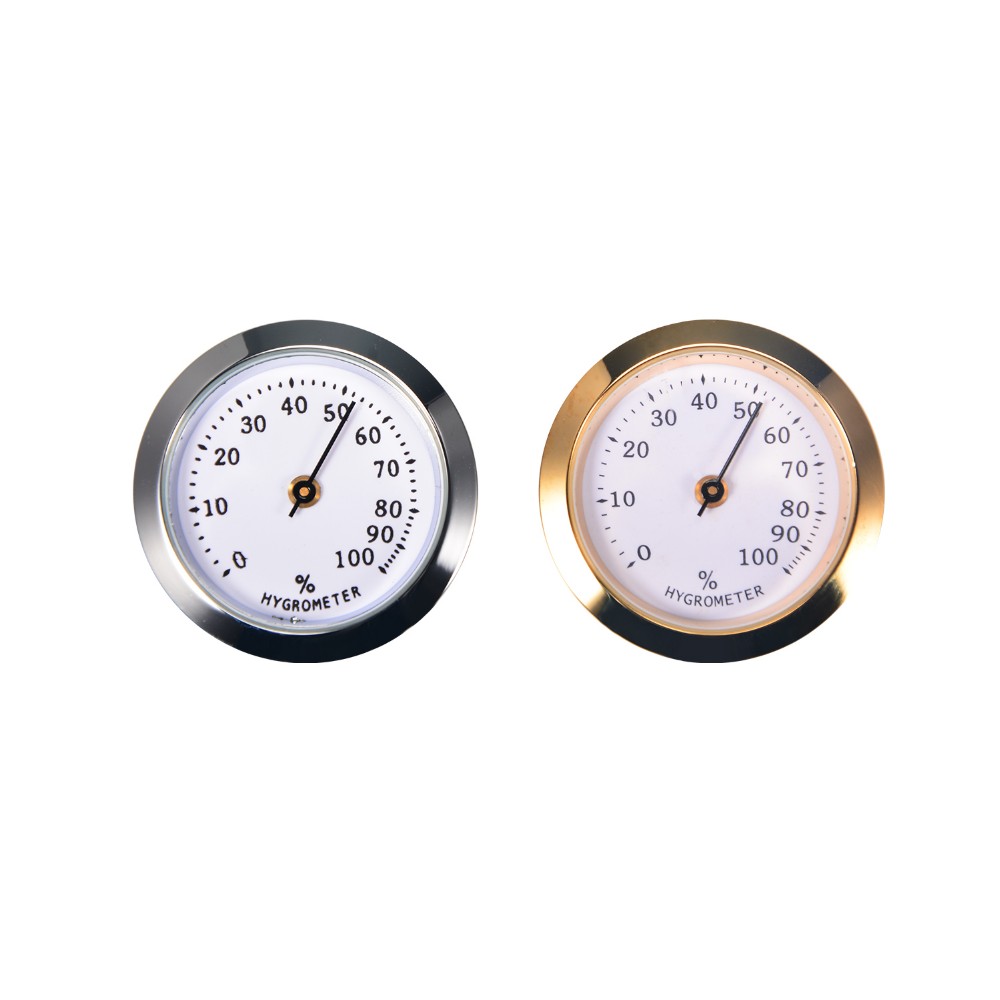 Popular small hygrometer gold or silver round cigar hygrometer 3