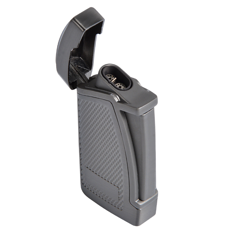 Metal Double flame Cigar lighter with cigar punch 9