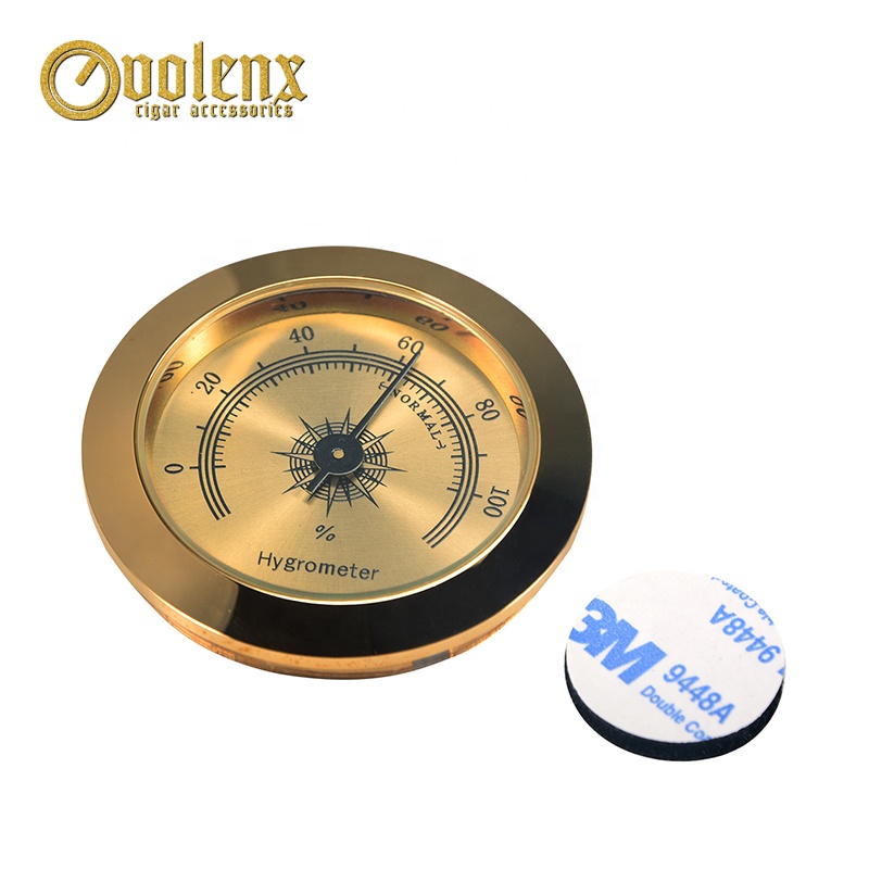 Round 50mm Metal case humidor hygrometer for Cigars