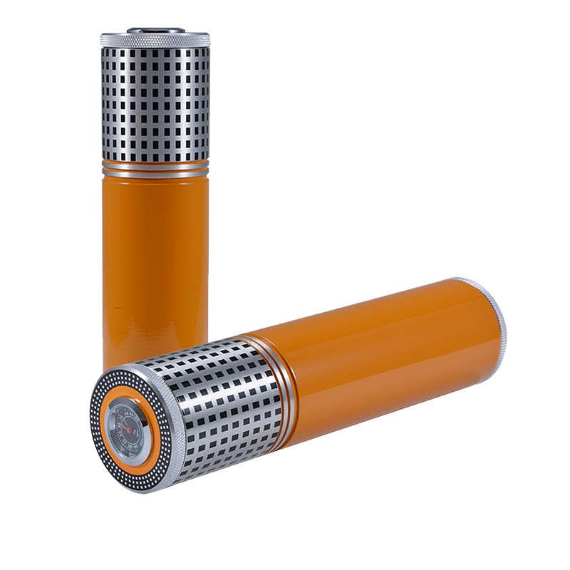High Quality Portable Aluminium Alloy Cigar Tube with Hygrometer 6
