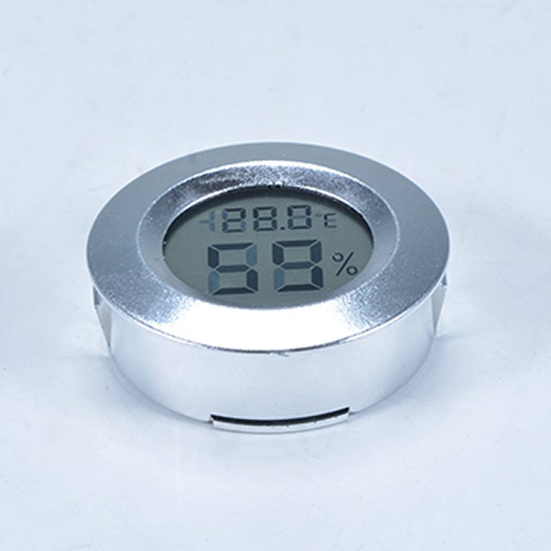 Luxury Digital lcd display thermometer Silver Hygrometer For Cigar Box Humidor 5