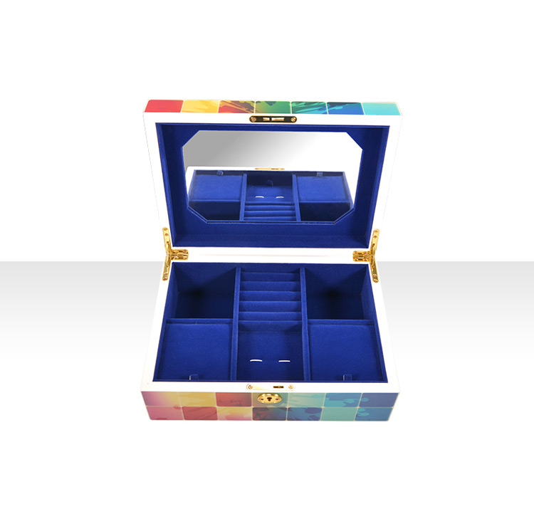 Luxury hotsale amazon Jewelry boxes velvet with mirror 5