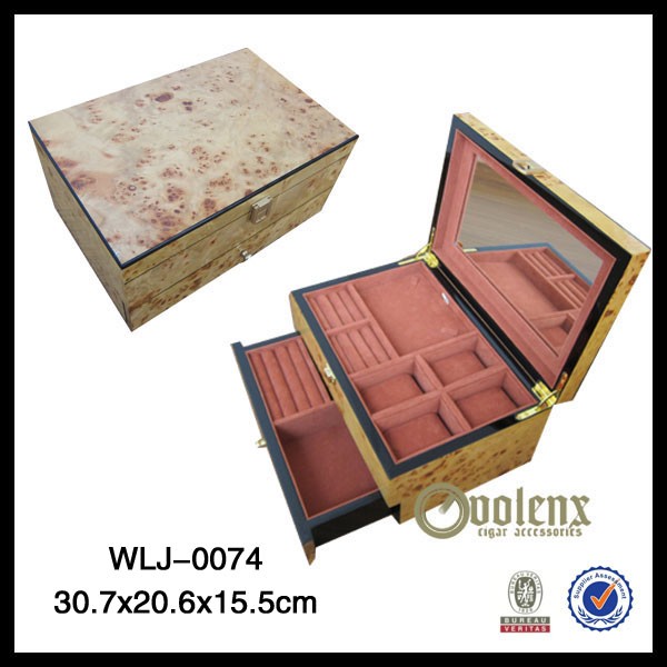 unfinished wood jewelry boxes wholesale WLJ-0071 Details 3
