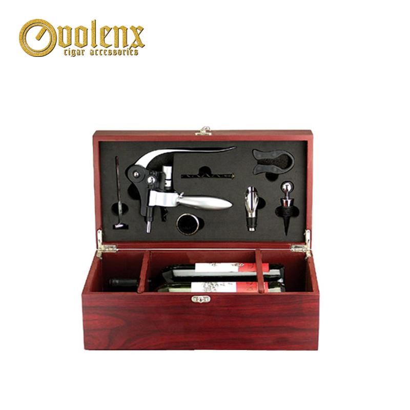 Fancy Custom corkscrew wine tool set wooden wine opener set