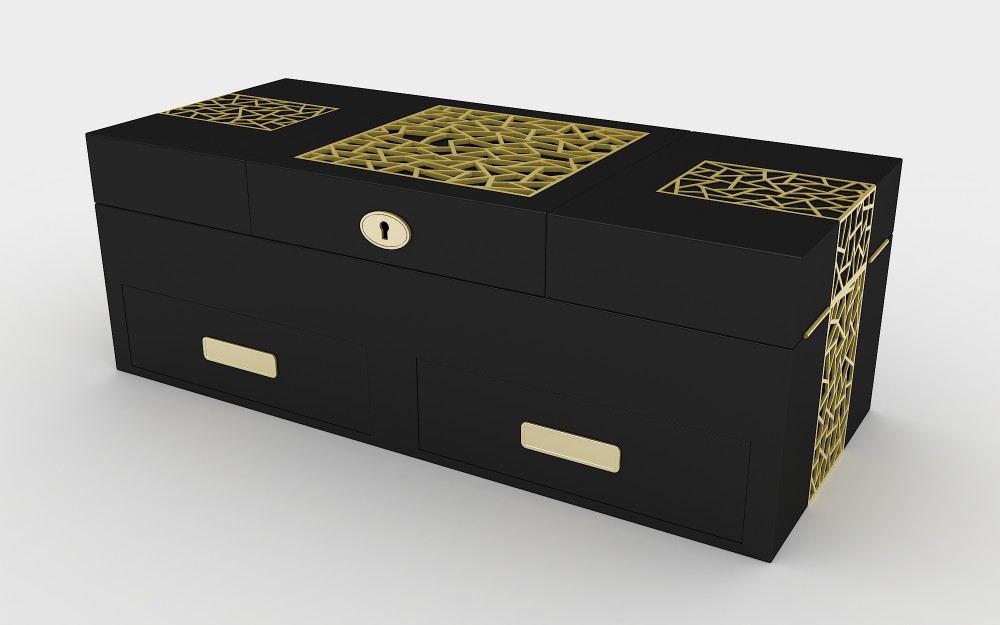 Volenx 2018 new design luxury black&gold wooden perfume box 7