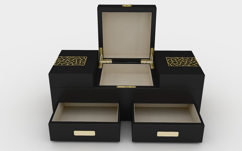 Volenx 2018 new design luxury black&gold wooden perfume box 9