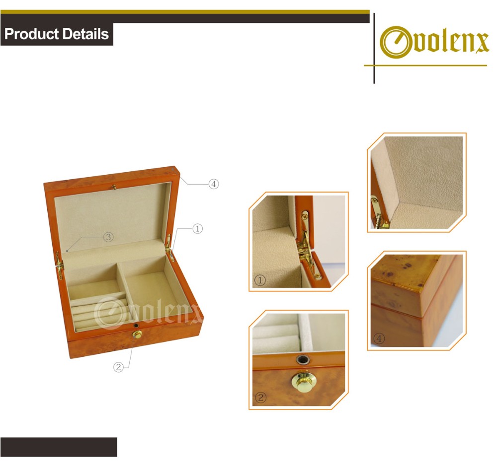 Wooden jewelry box creative cosmetics box travel jeweley storage box