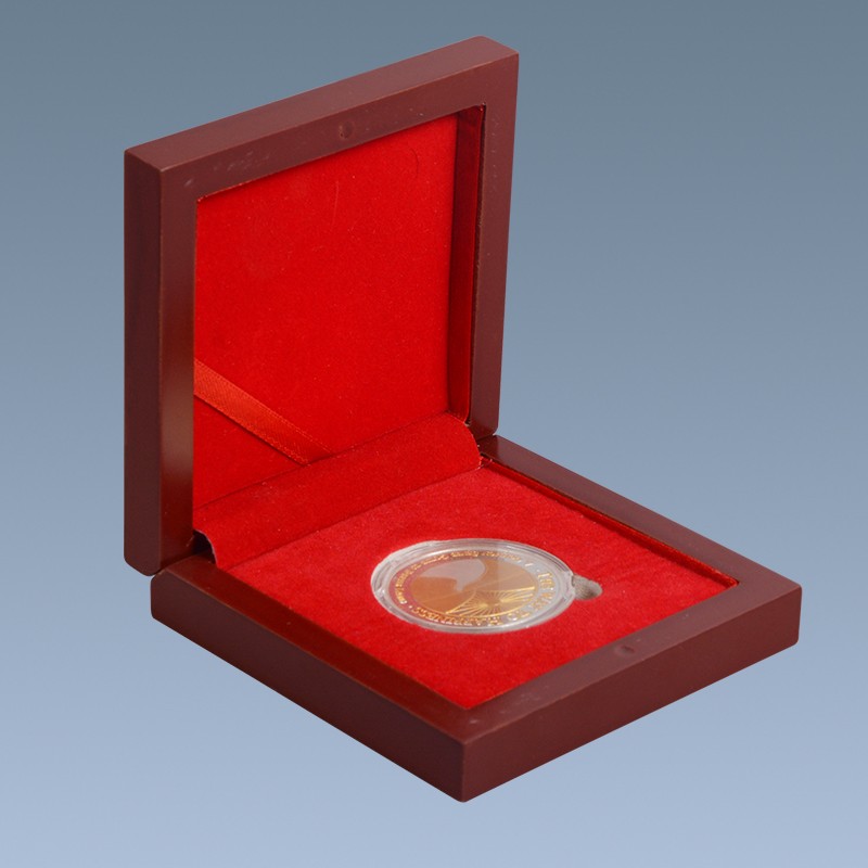 Home decor handmade craft red velvet wooden coin box 7