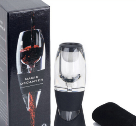 Amazon Hot Selling Magic Unique Decanter Wine Aerator With Bag Hopper and Filter Red Wine Aerating Glass Decanter