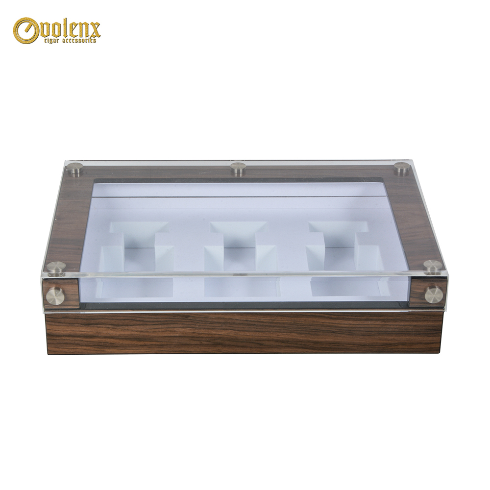 Custom Luxury Glass Top  Wood Perfume Box 4