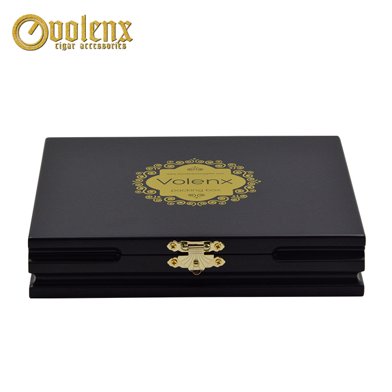 High-end black matt wooden jewelry box storage packaging box 3