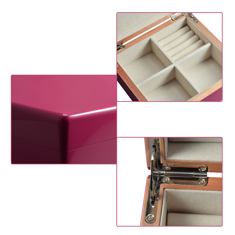 Wholesale custom logo pink wood jewelry packaging box 5