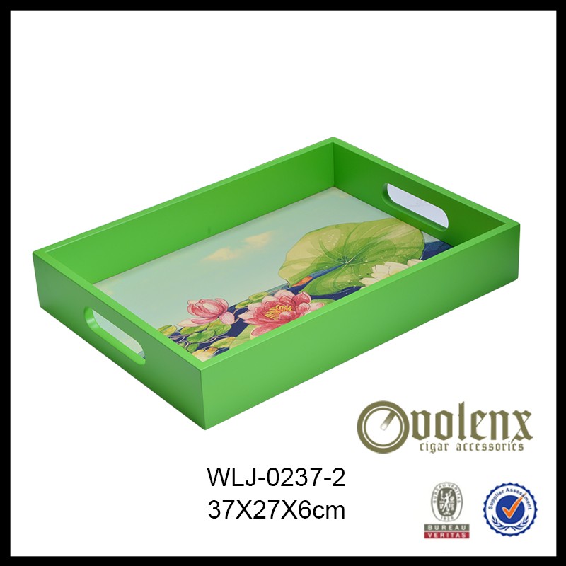 Luxury Hot Sale Painted Wooden Tray With Food Inside