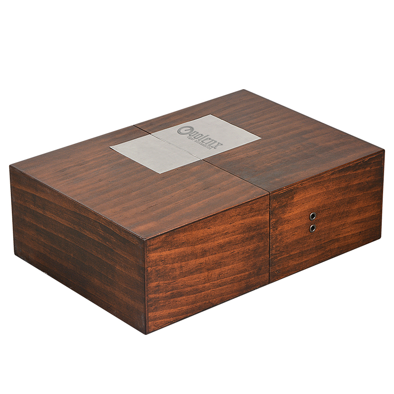 wine box wood Log Vintage Wood Wine Box Details 3