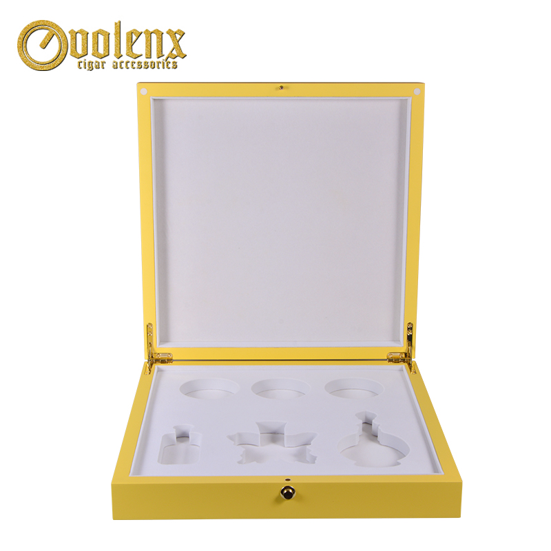 Custom Wood Yellow Luxury Perfume Packaging Box 5