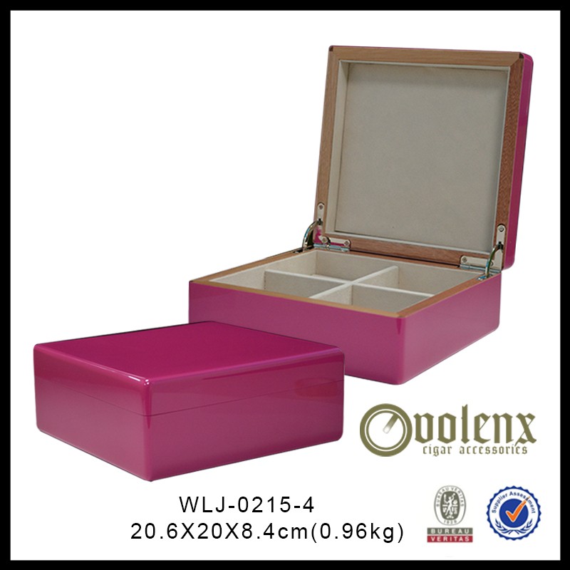 Wholesale Custom Logo Pink Wooden Jewelry Packaging Box 12