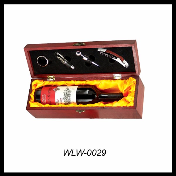 Luxury Wooden Wine Gift Box with Wine Tool Sets Drawer