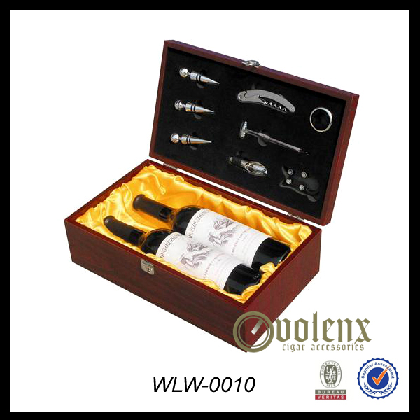 Factory wholesale wine gift set high quality wooden box for wine