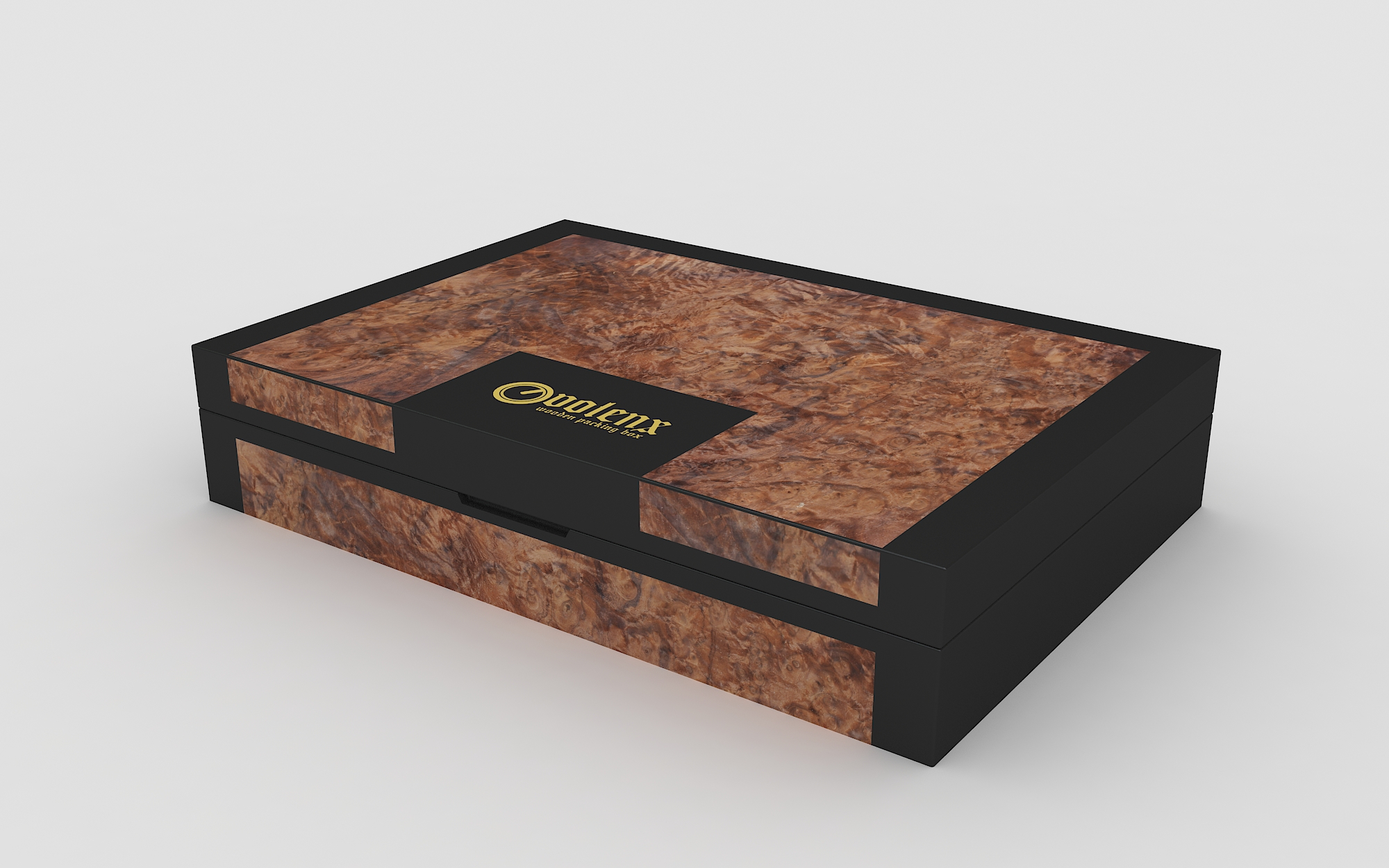 Custom Design Luxury Wooden Grain Paper Perfume Packaging Box 3