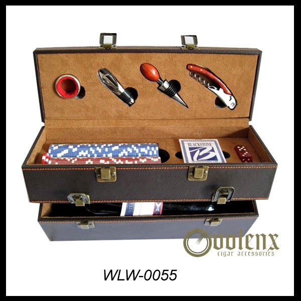 Wholesale Custom Luxury Leather Gift Wine Box For Bar Sets