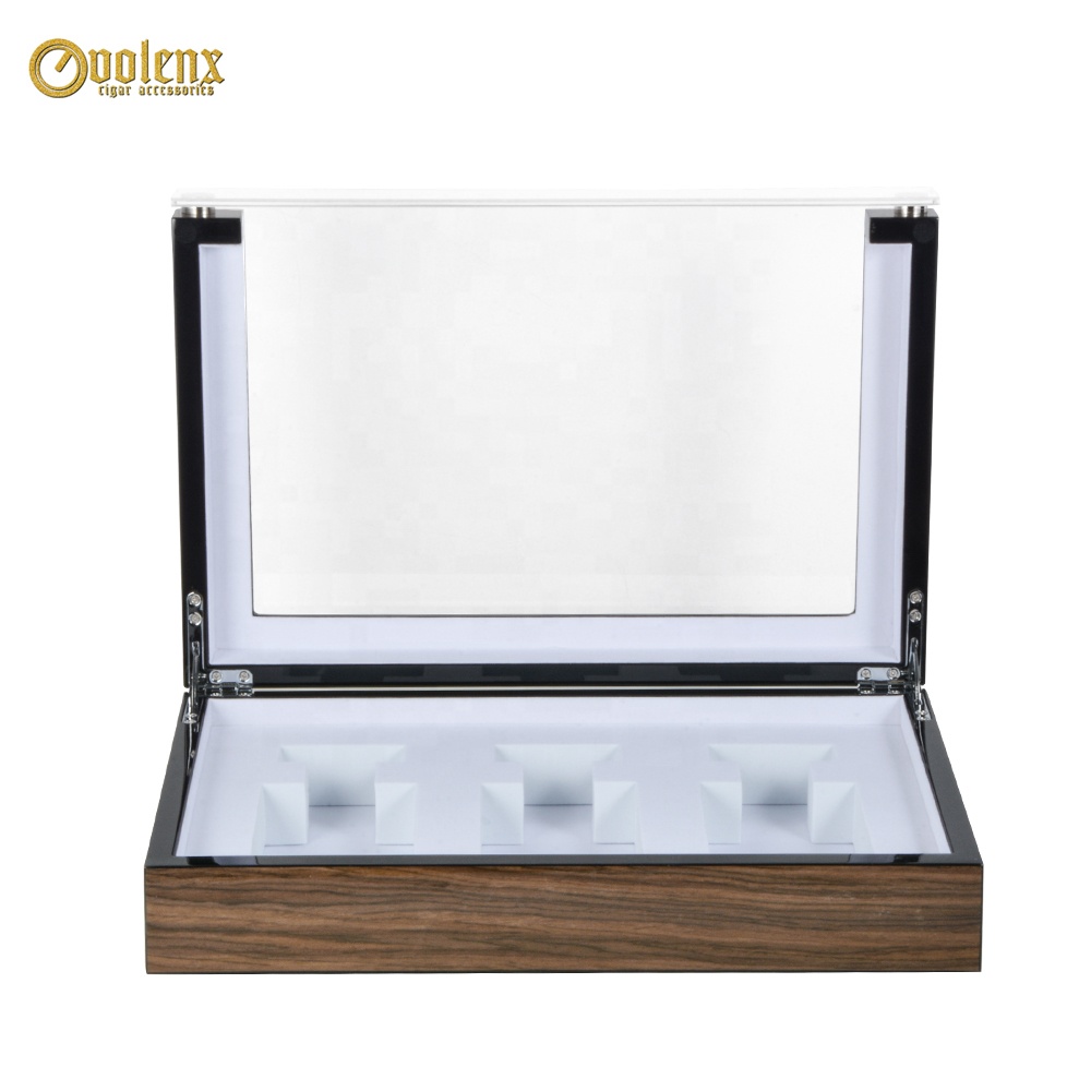 Custom Luxury Glass top Hold 3 Perfume Packaging Box