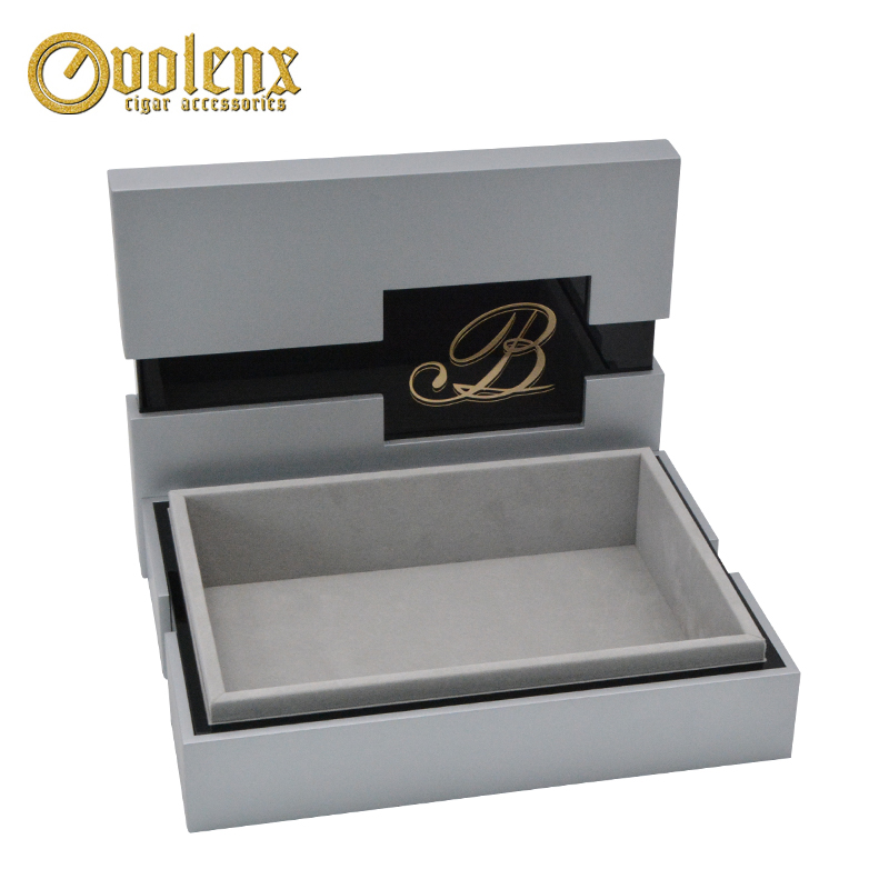 Hot Sale Wooden Grey Luxury Empty Perfume Gift Box Packaging 5