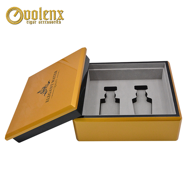 Hot Design Wooden Luxury Yellow Perfume Packaging Box Bottles 5