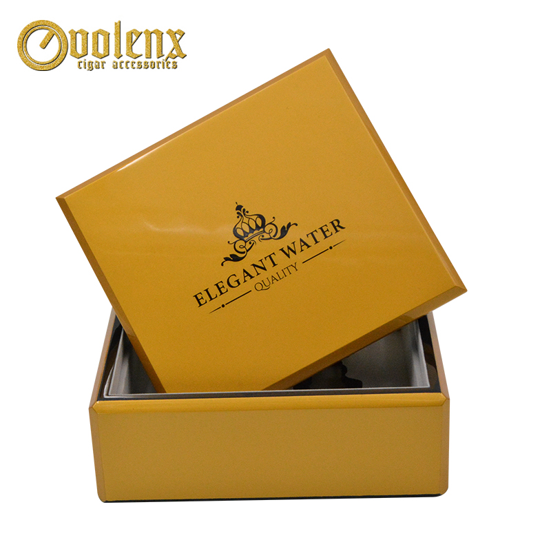 Hot Design Wooden Luxury Yellow Perfume Packaging Box Bottles 3