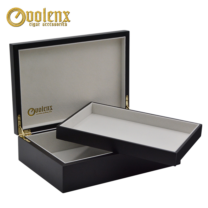 Custom Wooden Black Jewelry Packaging Box With Logo 5